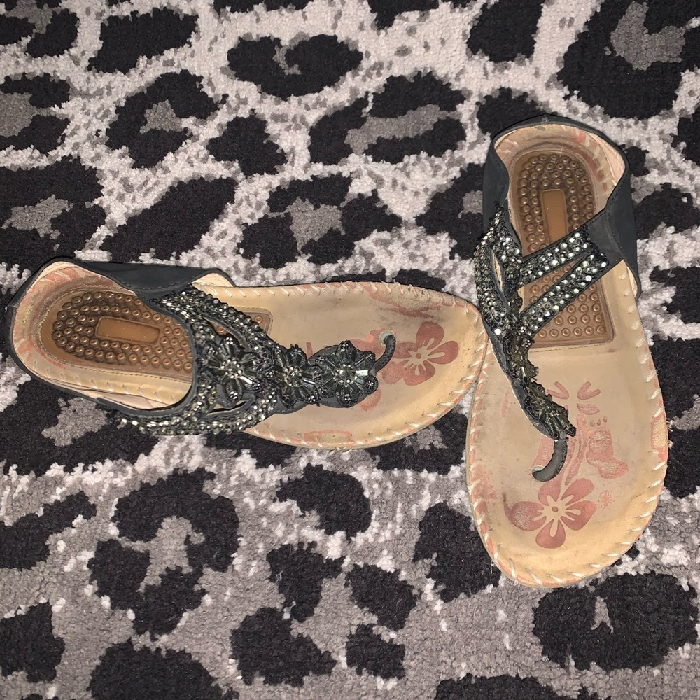Bling sandals.